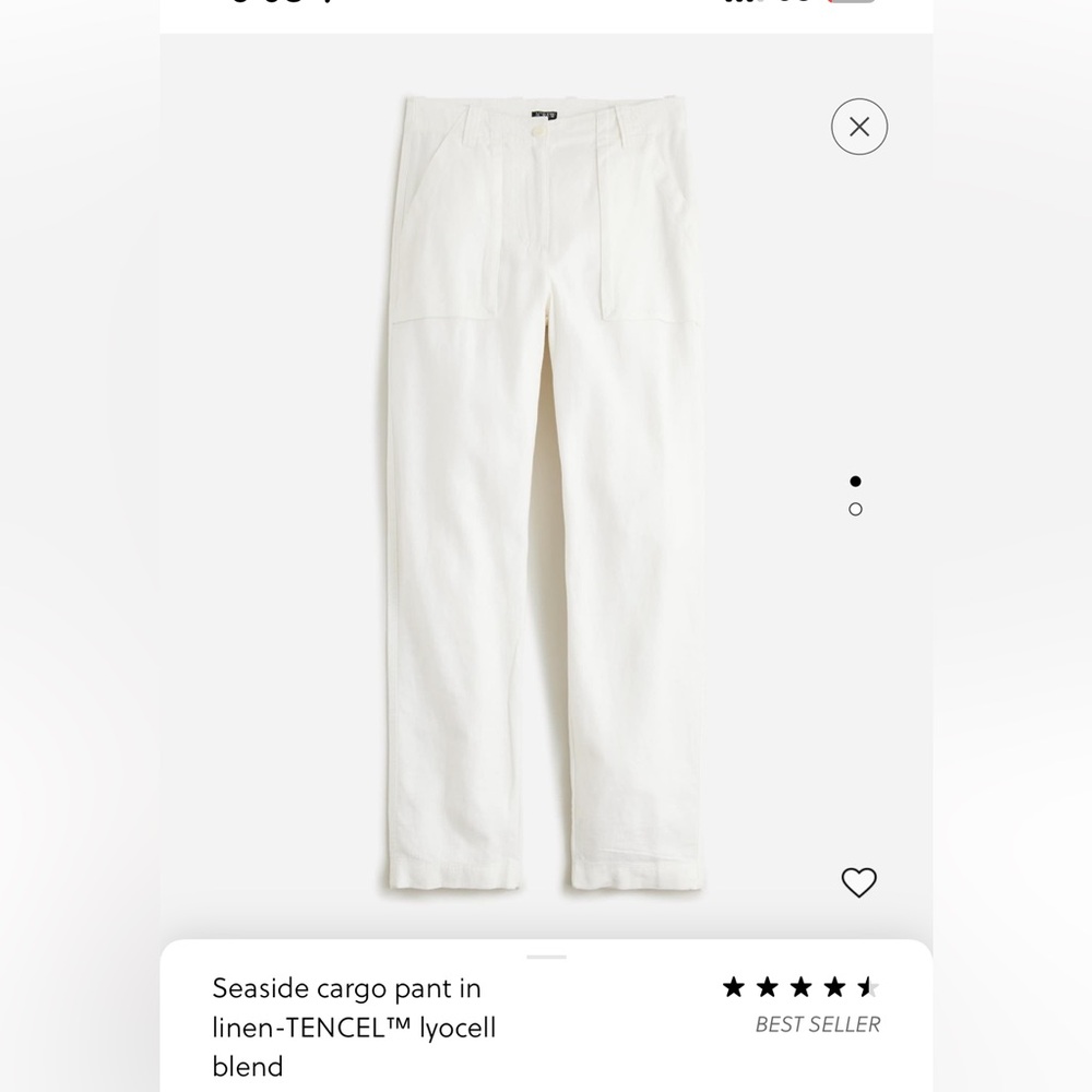 Jcrew seaside cargo pants linen